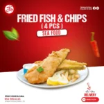 Fried Fish & Chips ( 4pcs )